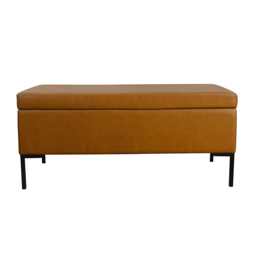 Mercury Row® Brionna Faux Leather Flip Top Storage Bench & Reviews